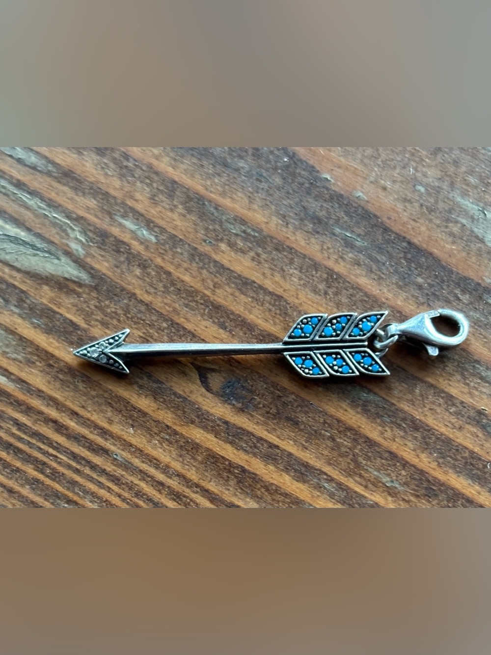 Thomas Sabo Turquoise Arrow Sterling Silver Charm Pendant